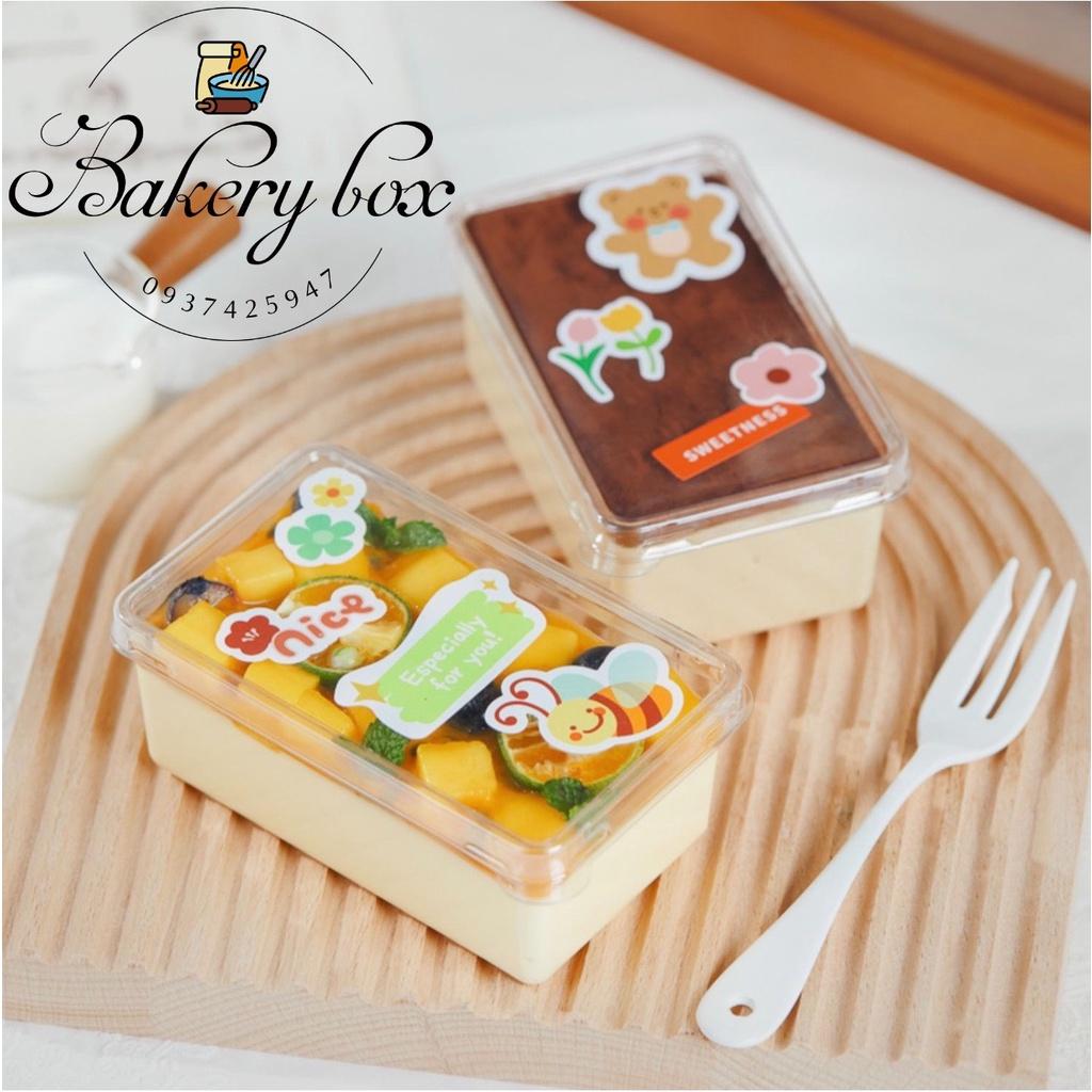 JY1250 | Set 50 Hộp Chữ Nhật Đựng Bánh Lạnh - Tiramisu - Red Velvet - Oreo Cheesecake - Rau Câu