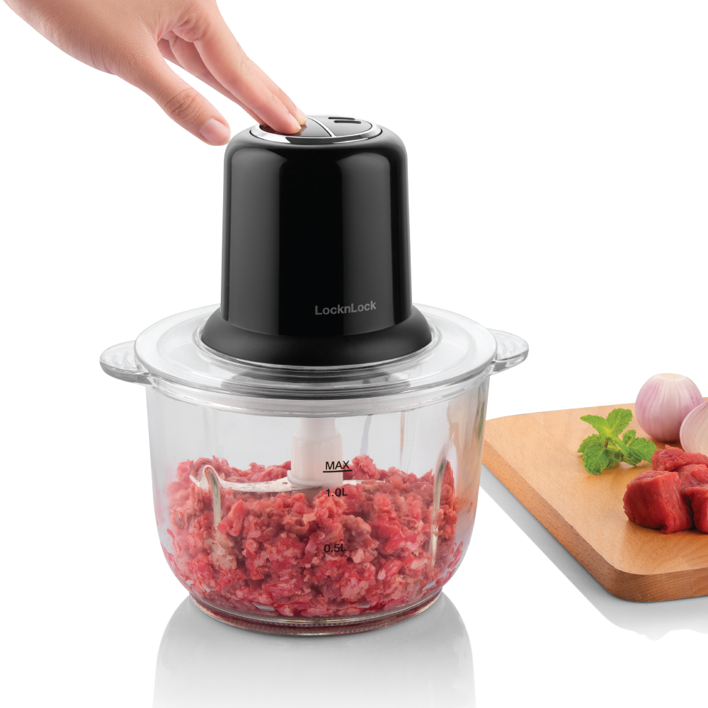 Máy xay thịt LocknLock - One Touch Meat Chopper - EJM116BLK (350W- 2L) - Màu đen - Hàng chính hãng