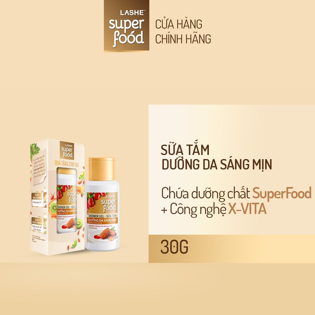 [Hàng tặng không bán] Sữa tắm LASHE SUPERFOOD Dưỡng Da Sáng Mịn 30G