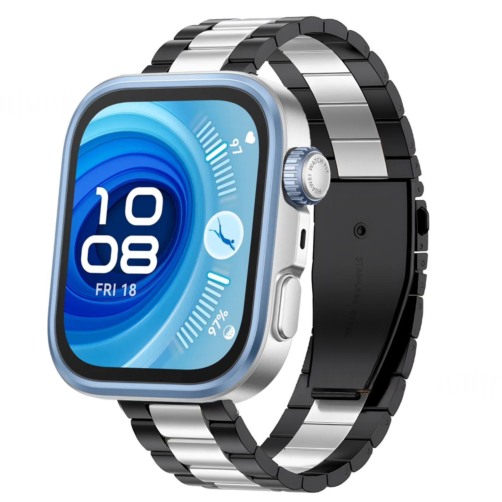 Dây Thép Hai Màu cho Huawei Watch Fit 3 / Huawei Watch Fit 4 / Huawei Watch Fit 4 Pro - Hàng Chính Hãng