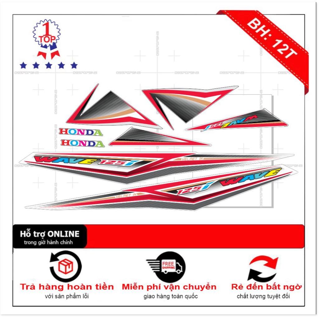 Tem rời wave 125i trắng đỏ