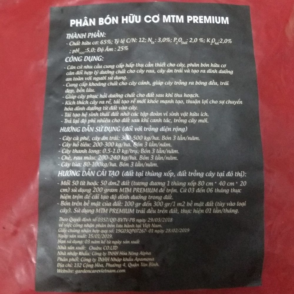 Phân bón hữu cơ Premium Organic 65 3-2-2 - Gói 1kg