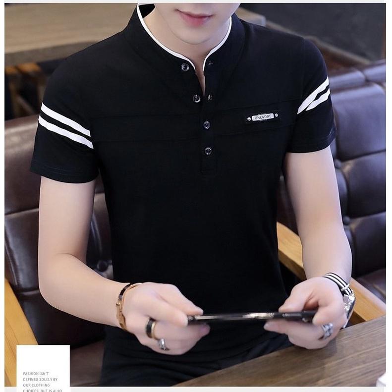 Áo thun nam cổ tàu tay ngắn vải thun cotton mềm mịn co giãn tốt skymen fashion MKT01