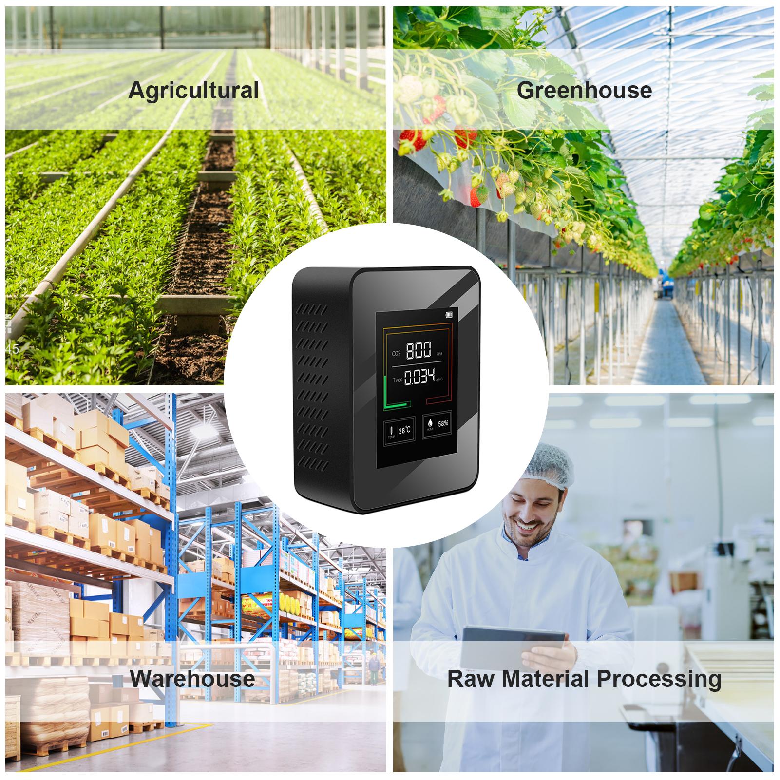 CO2 Meter LCD Backlight Indoor Carbon Dioxide CO2 Concentration Detector Intelligent Air Quality Analyzer Tester with