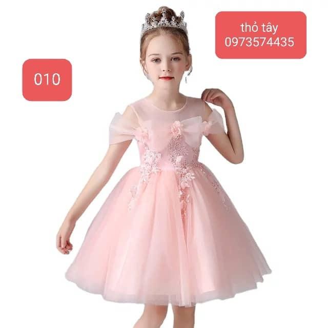 Váy công chúa hồng bèo cho bé 7kg-48kg