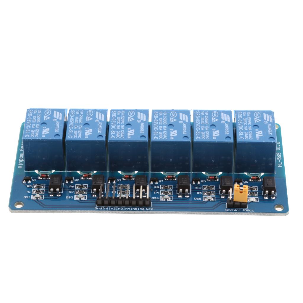 5V 6-Channel Relay Module With Optocoupler Insulation