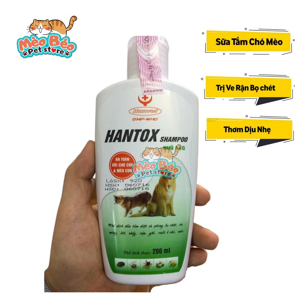 Sữa tắm Hantox diệt ve, rận, bọ chét trên chó mèo - 200ml