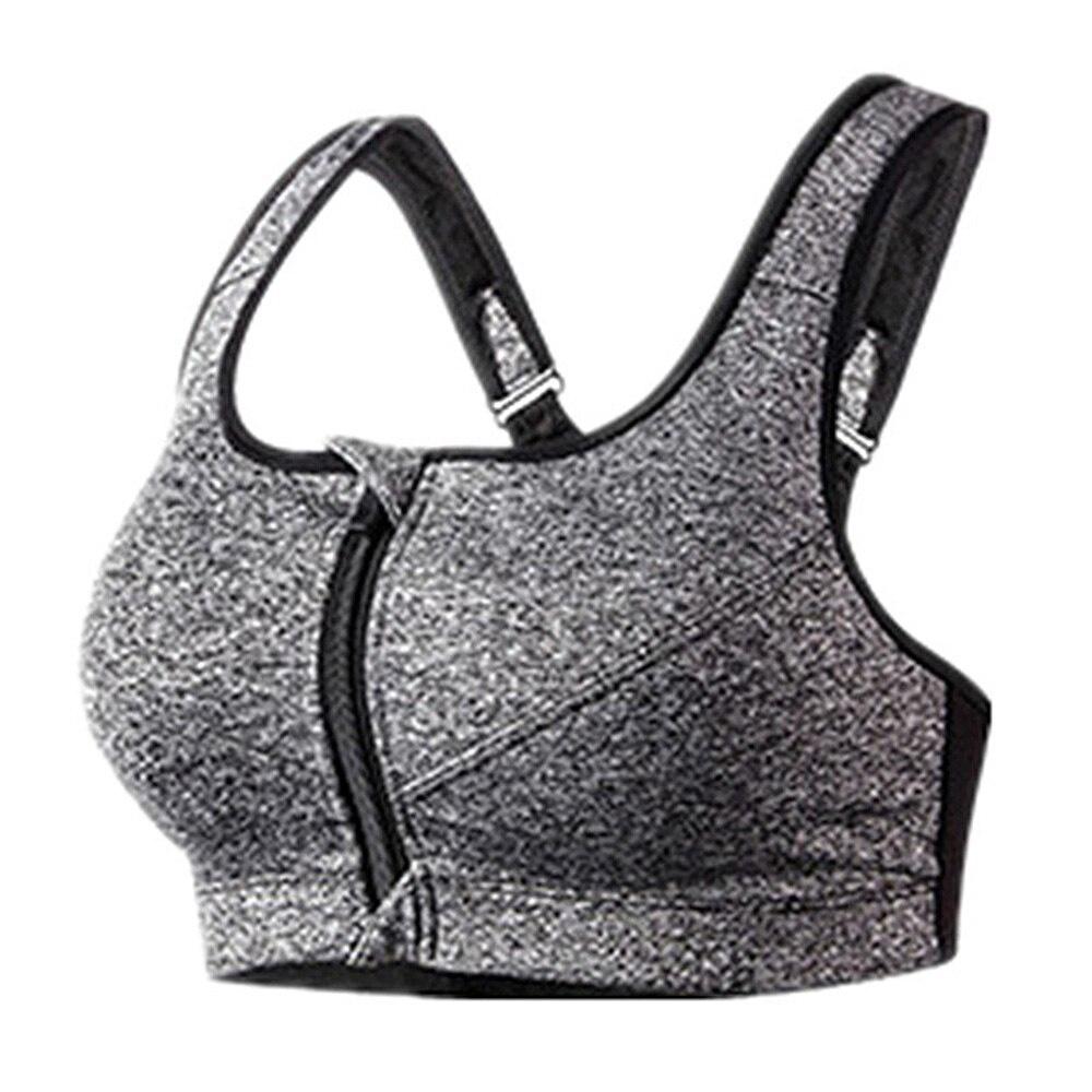 Women Zipper Push Up Sports Bras Vest Underwear Shockproof Breathable Gym Fitness Athletic Running Yoga Sport Tops S-XXL