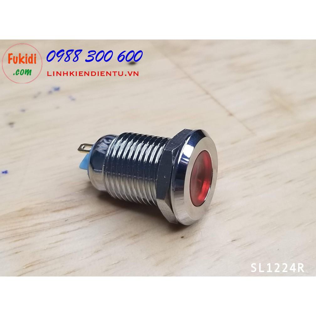 Đèn LED báo nguồn phi 12mm, 24V màu đỏ, xanh lá, xanh lục, vàng và trắng SL1224