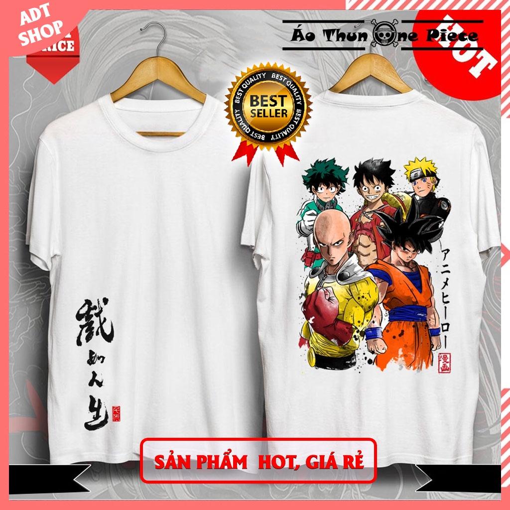 4 Mẫu Áo Thun In Hình Luffy, Goku, One Punch Man, Naruto Dragon Ball Songoku Krillin và Quy lão Kame "HAKUNA MATATA" siê