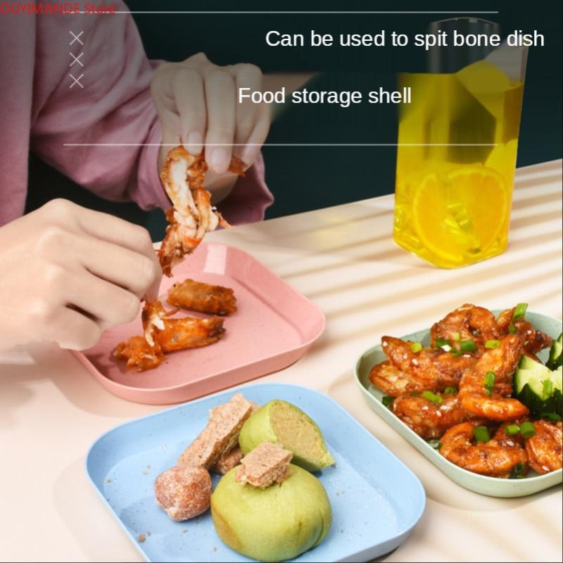 Bộ 8 đĩa ăn bằng nhựa lúa mạch hình vuông loại đẹp