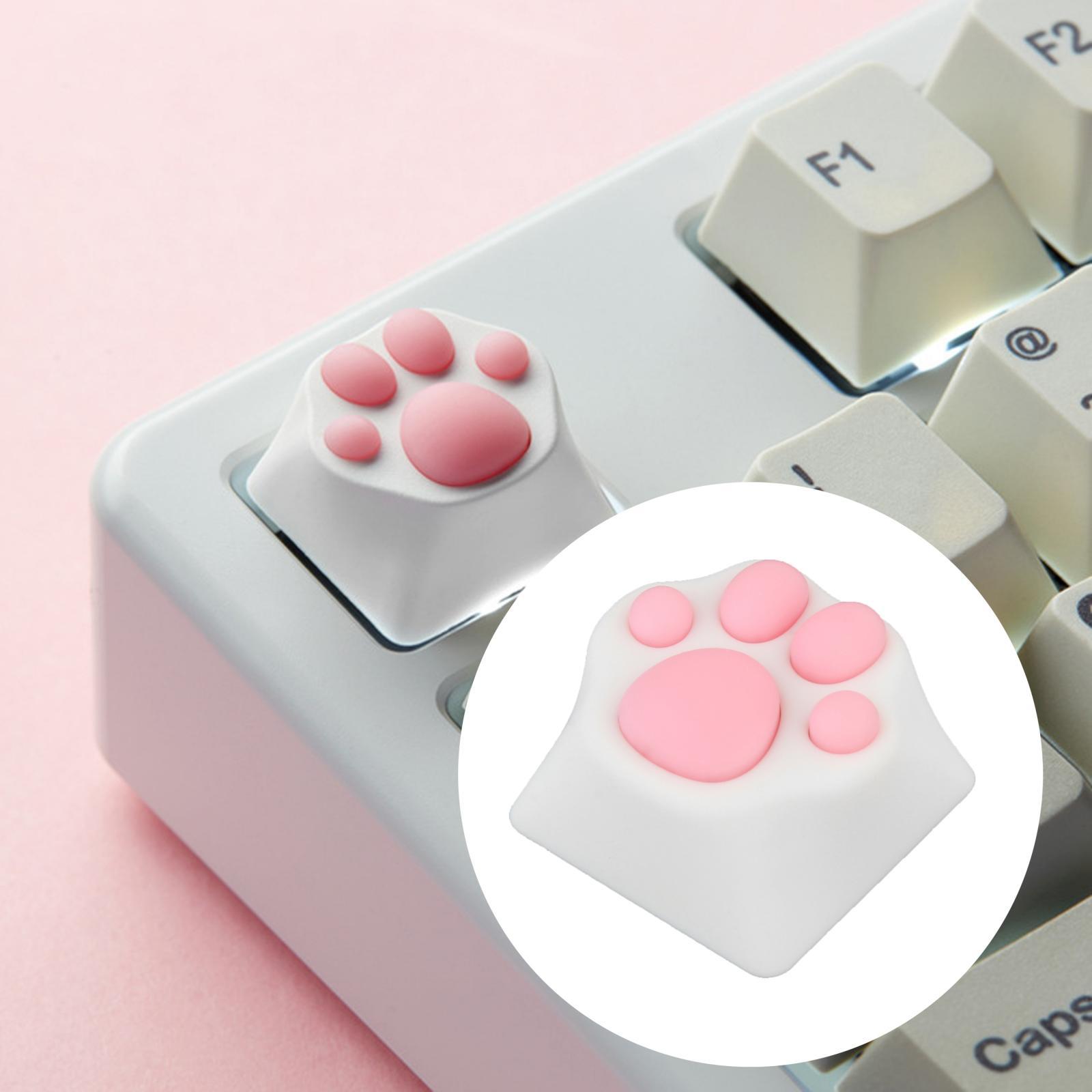 Customized ABS Silicone Kitty Paw Cat Paws Pad Keyboard key Caps White