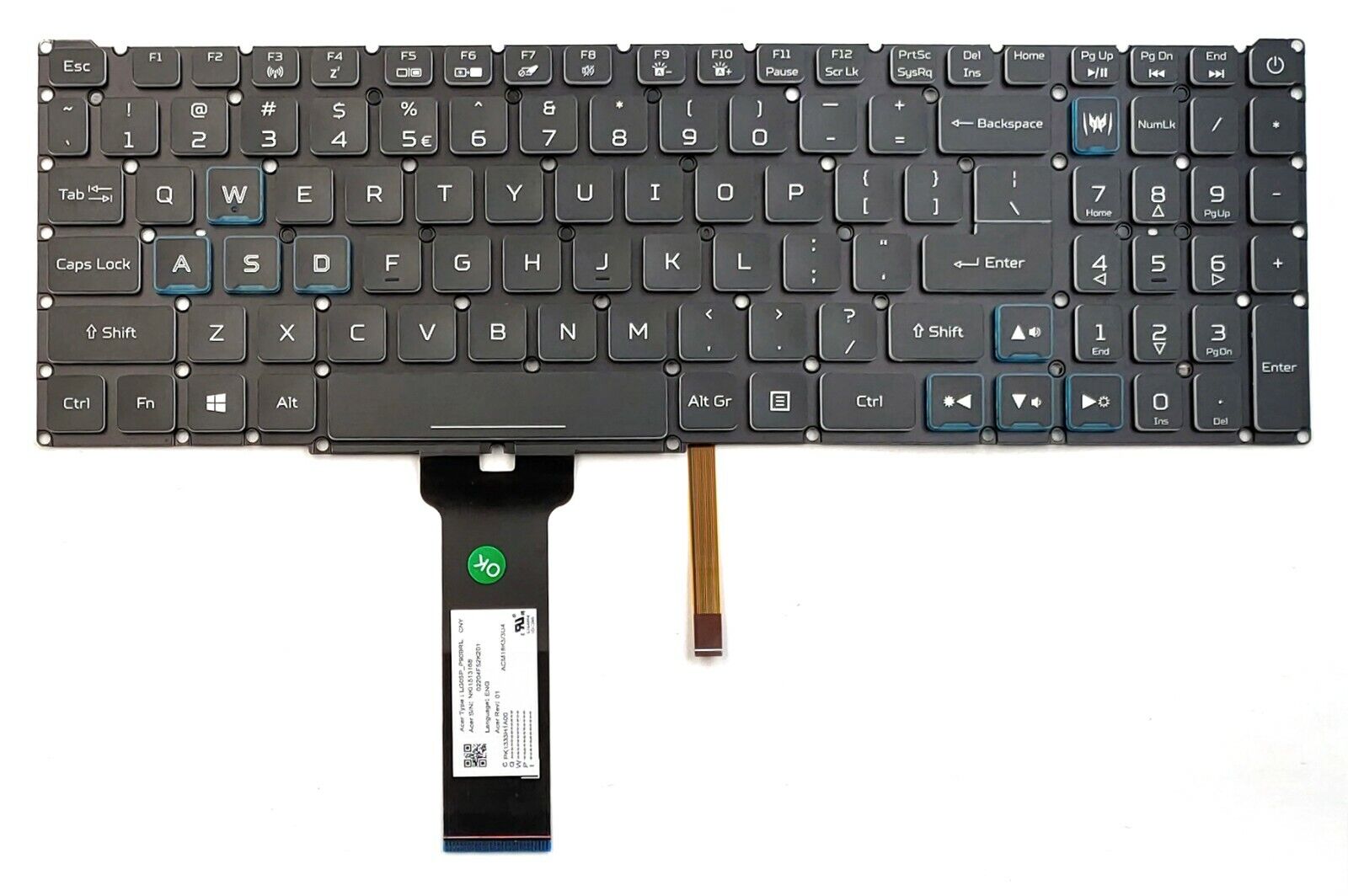 Bàn phím dành cho Laptop Acer Predator Helios 300 PH315-52 PH315-53 PH317-53 Keyboard US RGB Backlit
