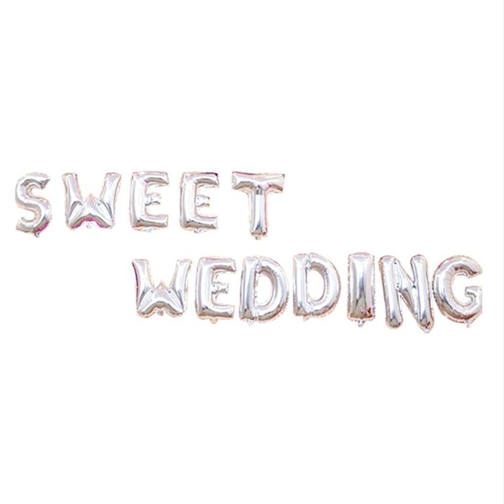 Sweet Wedding Foil Balloon Bunting Banner Wedding Party Decoration Champagne