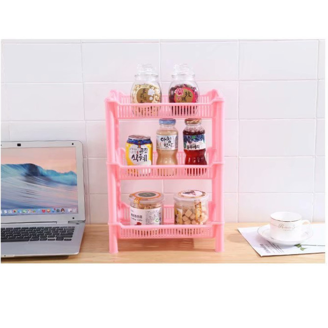 Kệ Để Đồ Chữ Nhật Đa Năng 3 Tầng Tiện Ích Nhựa Cao Cấp