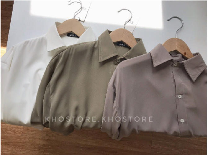 Áo sơ mi nữ công sở cao cấp kiểu Hàn Quốc, áo nữ form rộng đẹp dài tay 3 màu, chất vải không nhăn