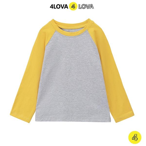 Áo thun dài tay 4LOVA cổ tròn trơn unisex cho bé trai, bé gái chất cotton cao cấp hàng chính hãng