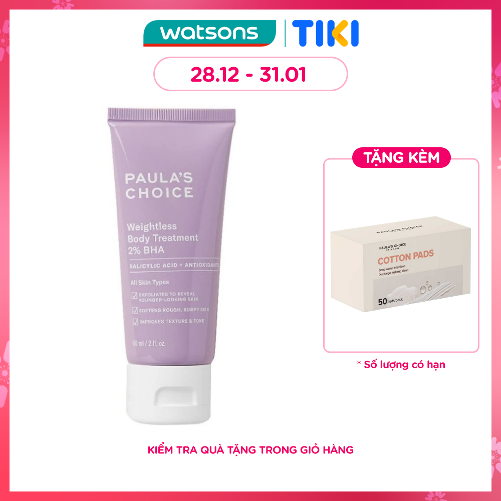 Kem Dưỡng Thể Paula's Choice Cải Thiện Lỗ Chân Lông Resist Weightless Body Treatment 2% BHA 60ml