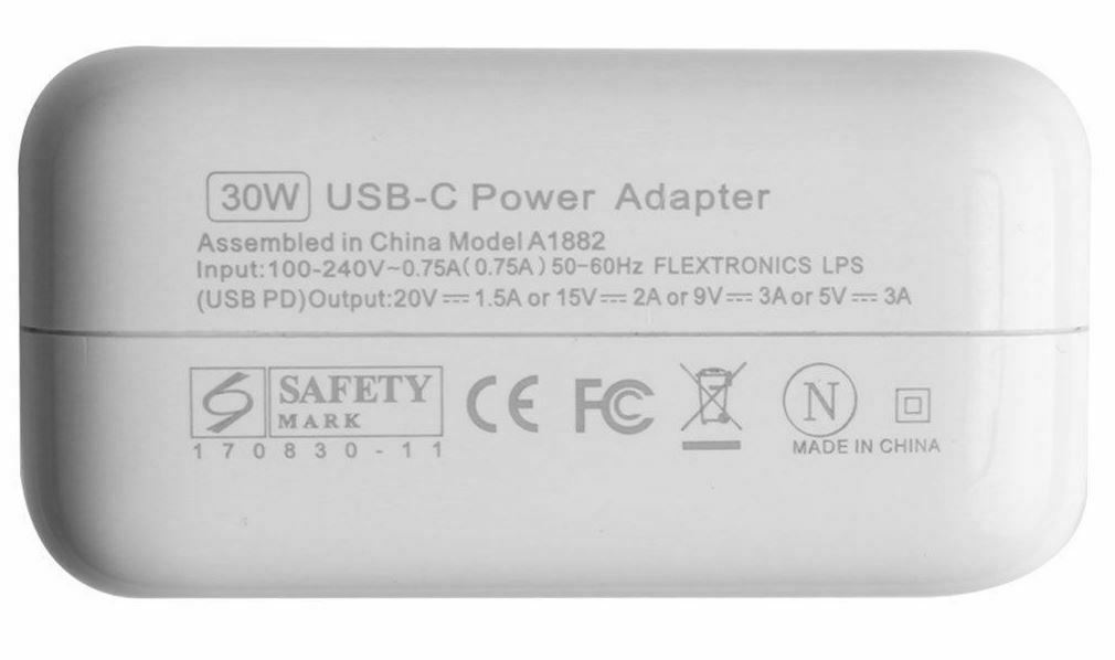 Sạc (Adapter for) dành cho MacBook Air 13&quot; MacBook 12&quot;( A1822 A1882)-30W- USB Type C