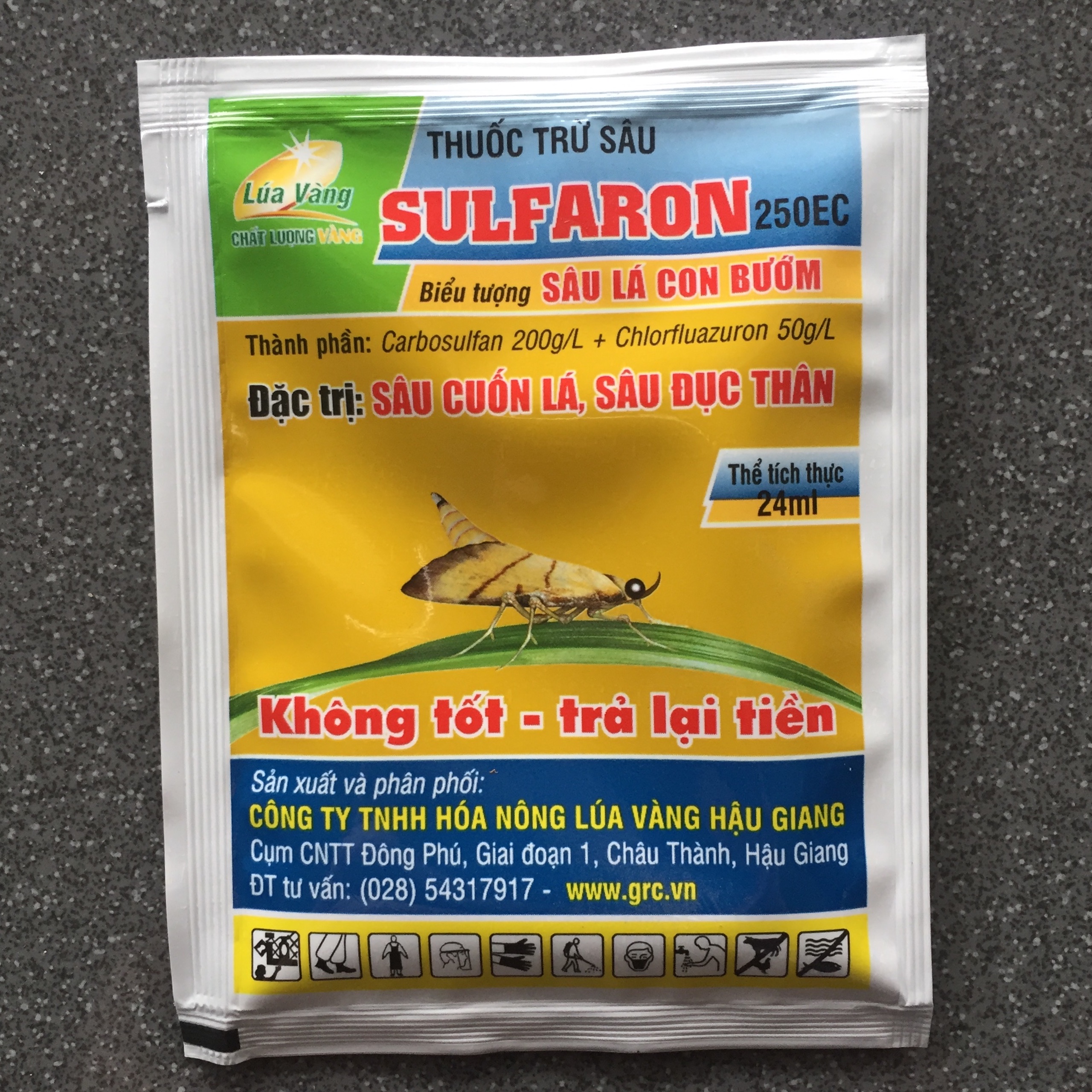 1 Gói Thuốc Trừ Sâu Đục Thân , Sâu Cuốn Lá Sulfaron 24ml