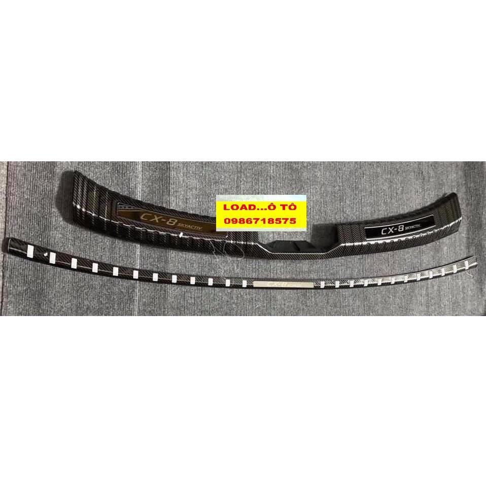 Bộ Chống Trầy Cốp Trong, Ngoài Carbon Xe Mazda CX8 2022-2019 Mẫu Vân Carbon Bóng Cao Cấp