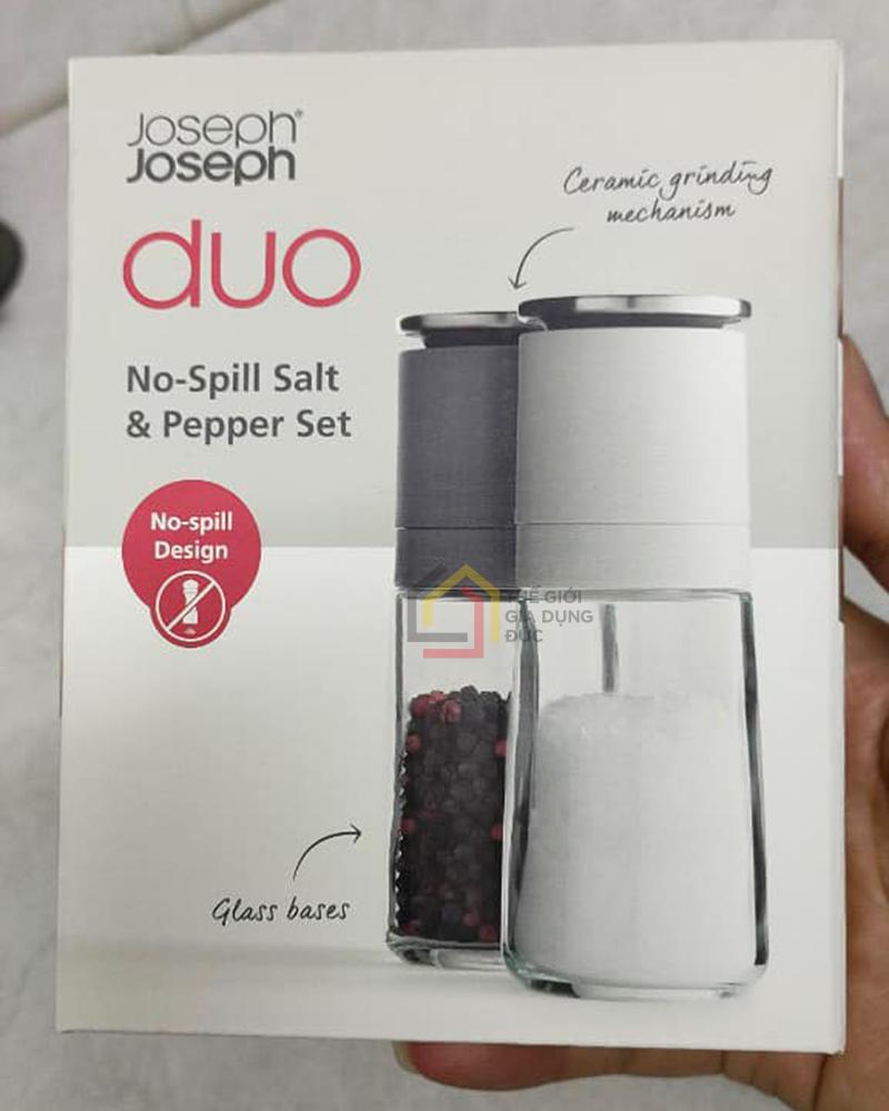 Set đựng muối tiêu Joseph Joseph Grey – JJ Duo No-spill Salt & Pepper Set (Grey)