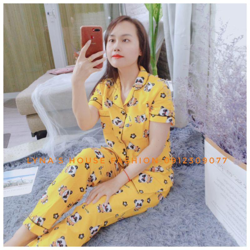 Bộ Ngủ Pijama Cộc Dài Chất Kate Thái Tay Ngắn Quần Dài
