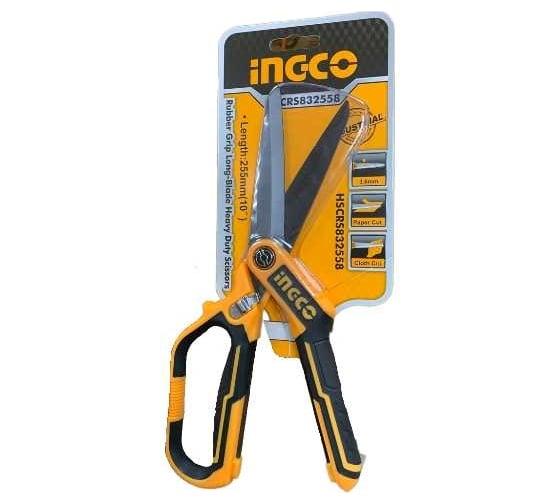 KÉO CẮT LƯỠI DÀI TAY CẦM CAO SU 255MM(10") INGCO HSCRS832558 - HÀNG CHÍNH HÃNG
