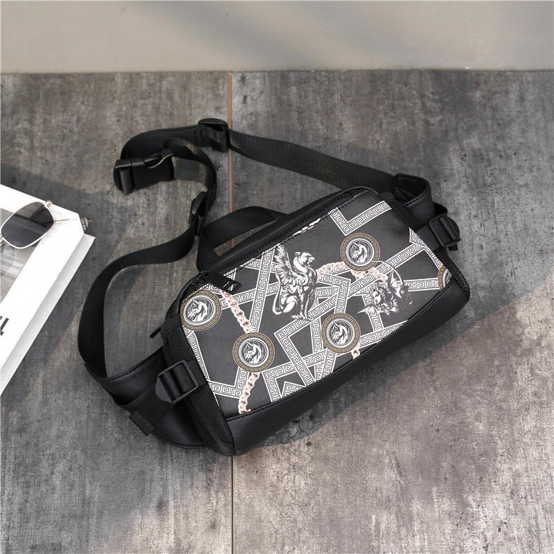 Tide brand fashion diagonal bag European and American style trend hip-hop waist bag chest bag male locomotive style personality back backpack male bag