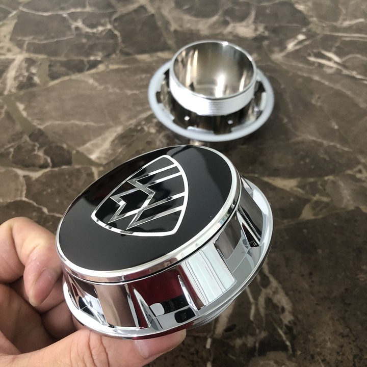 Logo chụp mâm, ốp lazang bánh xe ô tô dành cho xe Maybach đường kính ngoài 75mm, đường kính chân cài 56mm, cao 48mm