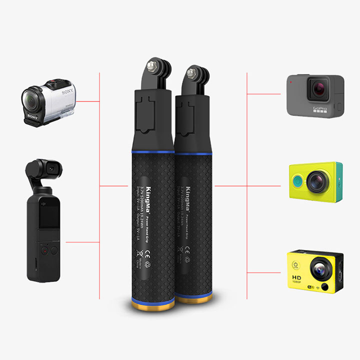 Tay cầm GoPro và Action Cam tích hợp Pin Kingma - Hàng Nhập Khẩu