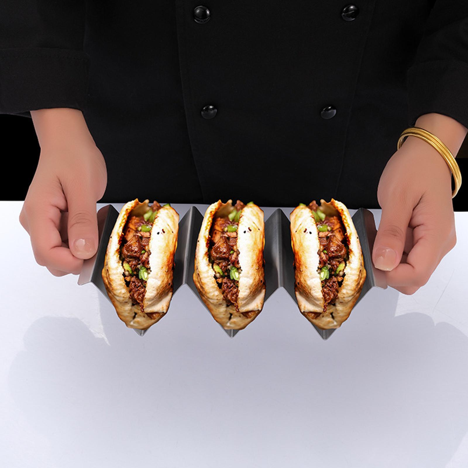 Taco Holder Stackable Stand Tortilla Burrito Tray Gold