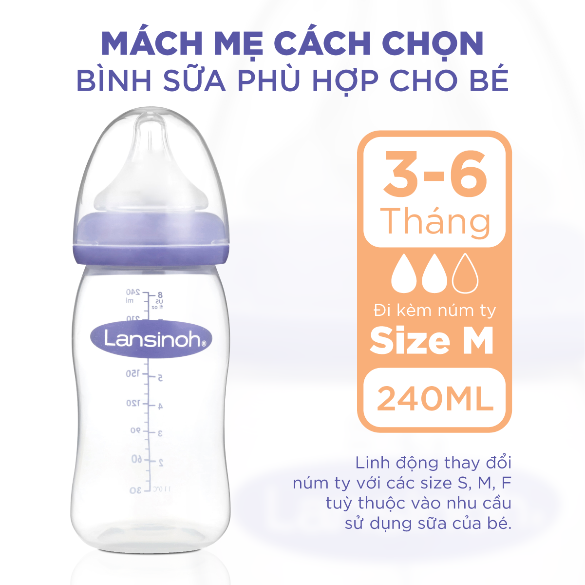 Bình sữa Lansinoh 240ml