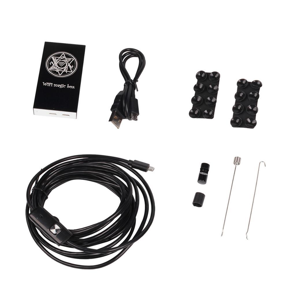 F100 8mm Wifi Waterproof Borescope Inspection Camera Adjustable LED Light for Android IOS Computer Tablet PC Phone