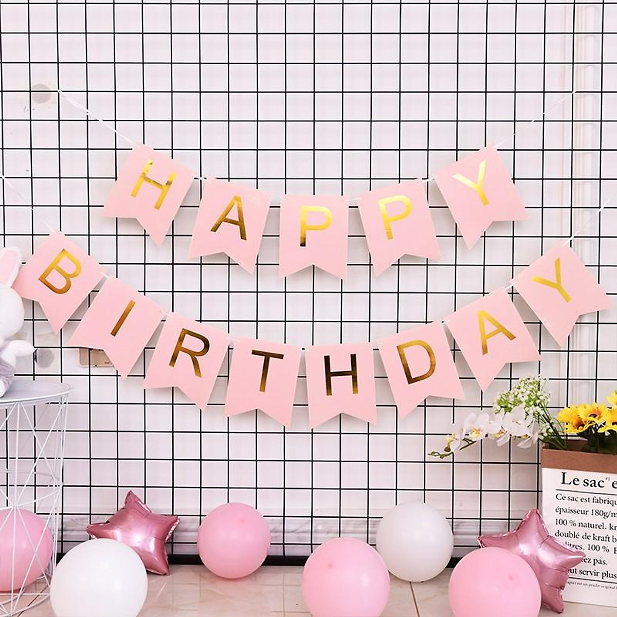 Bộ Dây Trang Trí Sinh Nhật Chữ Happy Birthday Thiết Kế Hoạt Hình