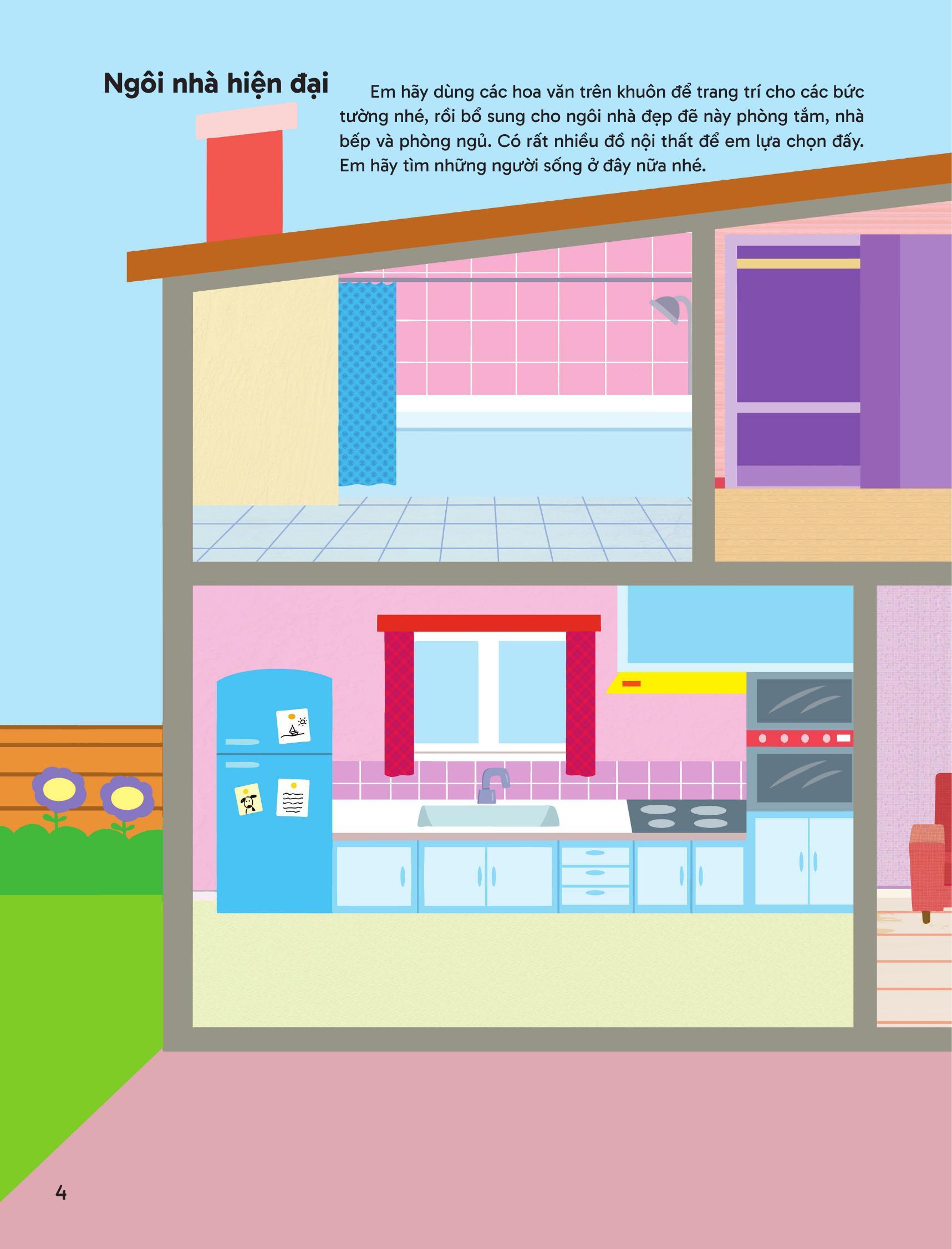 Sách - Trang Trí Ngôi Nhà - Với Gần 600 Miếng Dán Và Khuôn Hình Sáng Tạo - Bìa Cứng