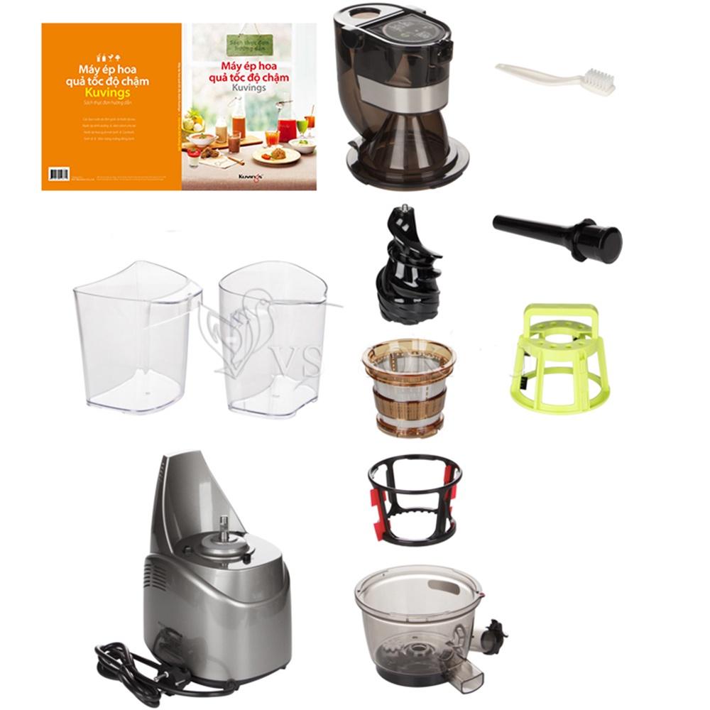 Máy ép trái cây tốc độ chậm Kuvings NS-924CBC2 Màu Bạc - TẶNG 1 BÌNH GIỮ NHIỆT TIGER MBO-E080 - Hàng chính hãng