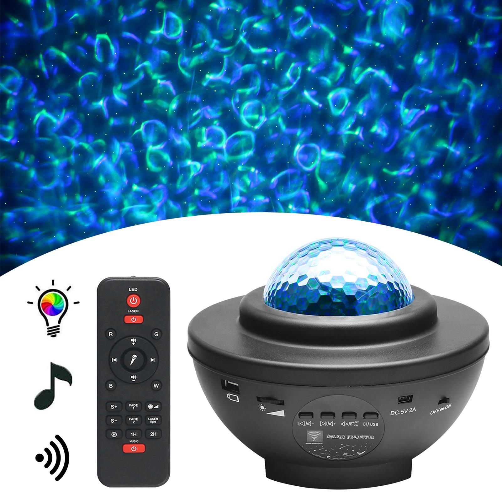 Đèn led chiếu trang trí cho trẻ em, có loa bluetooth, đèn gợn sóng