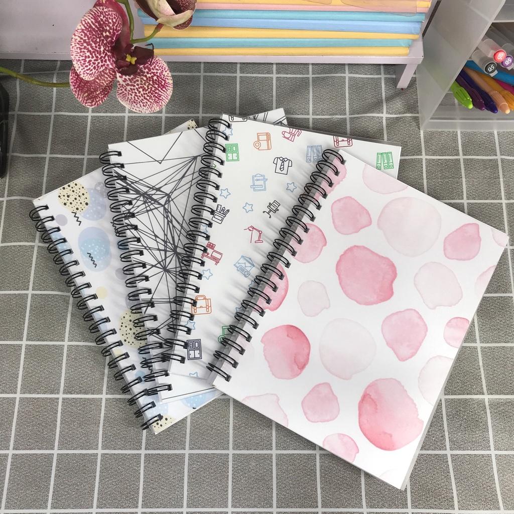 Sổ / Vở lò xo kép caro, kẻ ngang, chấm bi PATTERN LOVER khổ B5 Self Planner 80-120-160 trang 100GSM