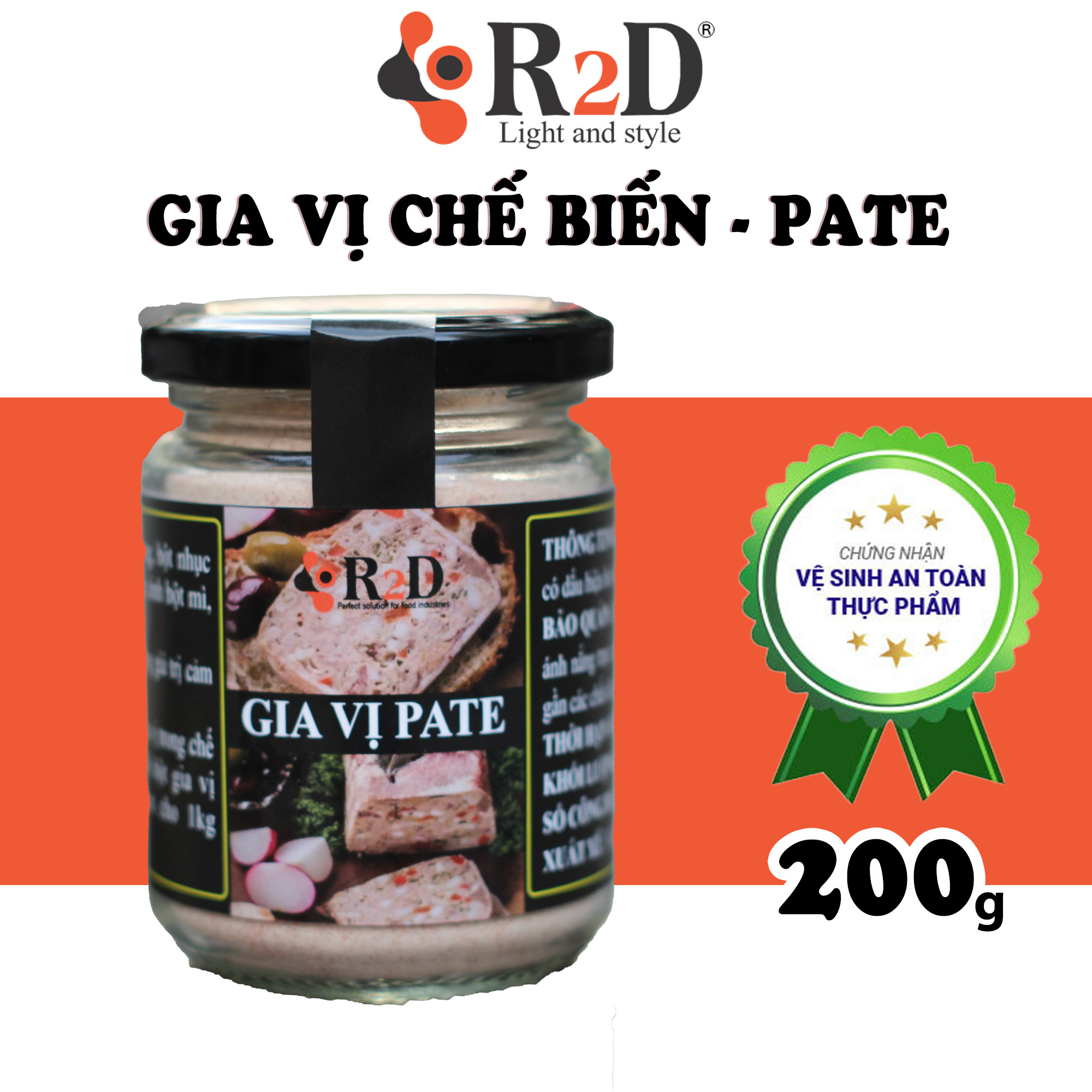 Gia Vị Pate, Nguyên Liệu Làm Pate, Thành Phần Làm Pate, Hộp 200 gram, Chính Hãng Từ Shop R2D.