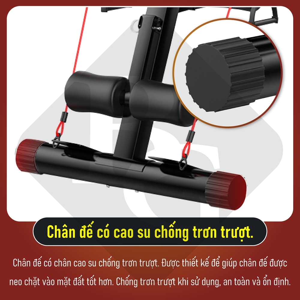 BG Ghế tập tạ đa năng ,Ghế tập thể dục đa năng - Hỗ trợ tập các bài tập tạ, cơ bụng, cơ tay gấp gọn - Chất liệu khung thép và đệm xốp bọc da PU (hàng nhập khẩu)