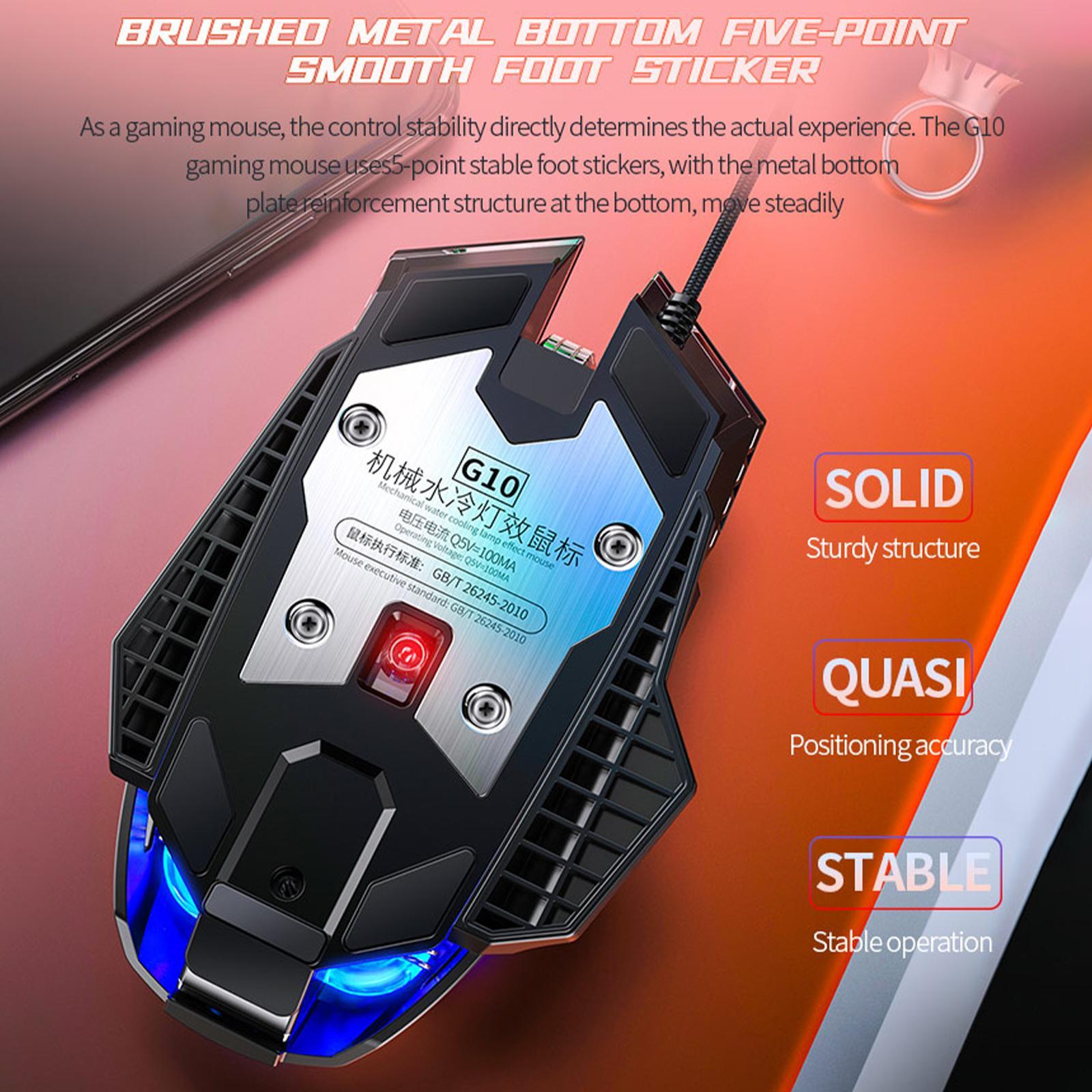 Mechanical Gaming Mouse Adjustable DPI up to 7200 Lighting Full Keys 7 Buttons