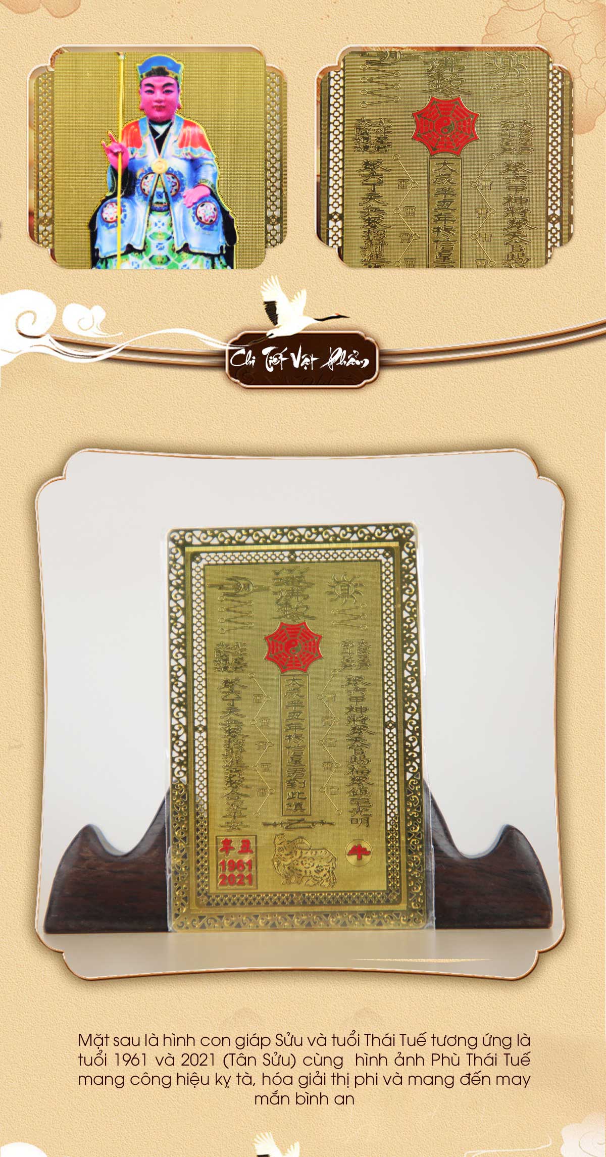 Kim Bài Thái Tuế - bình an, may mắn