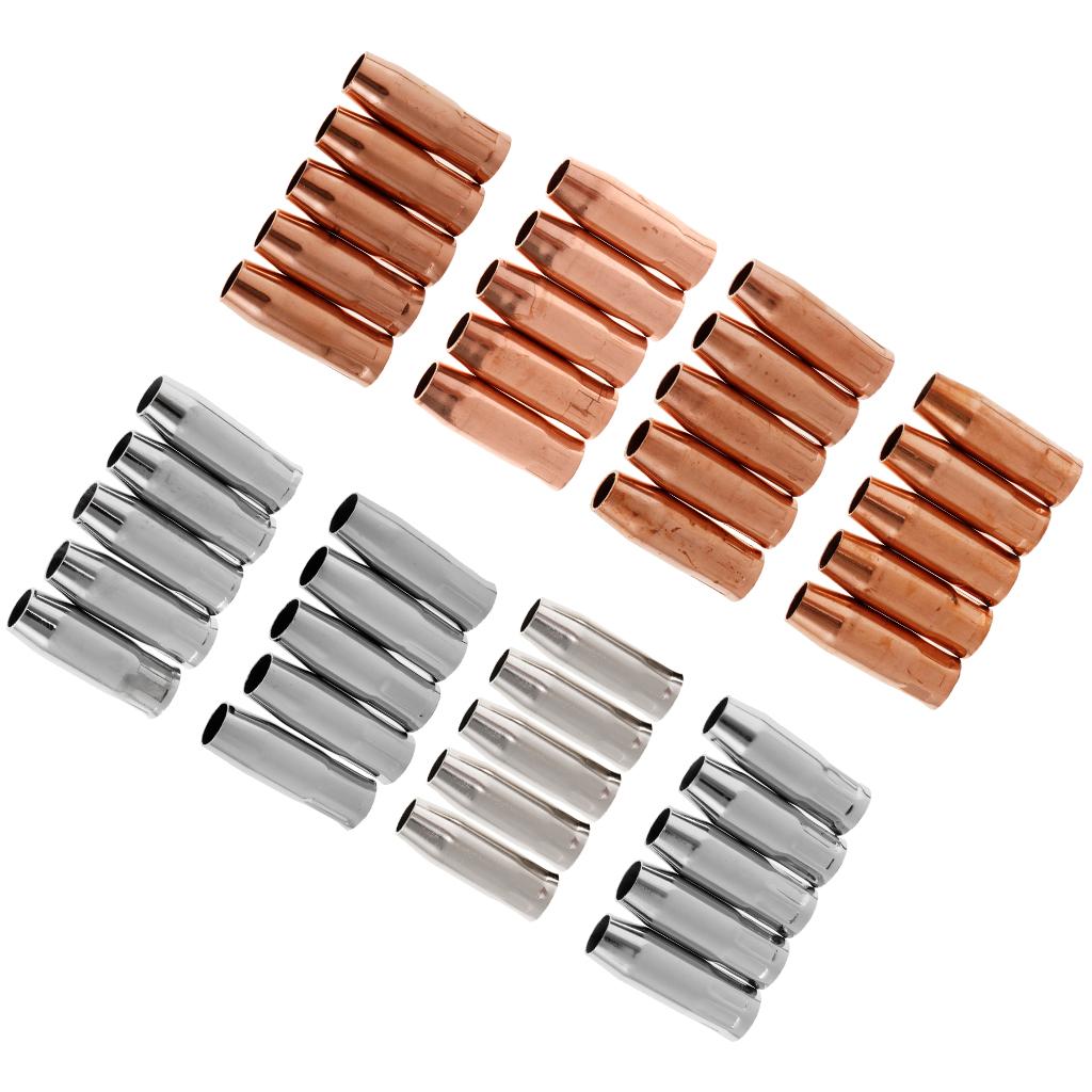 5 Piece 15AK MIG/MAG Welding Torch Contact Tip Gas Nozzle Copper 1.0
