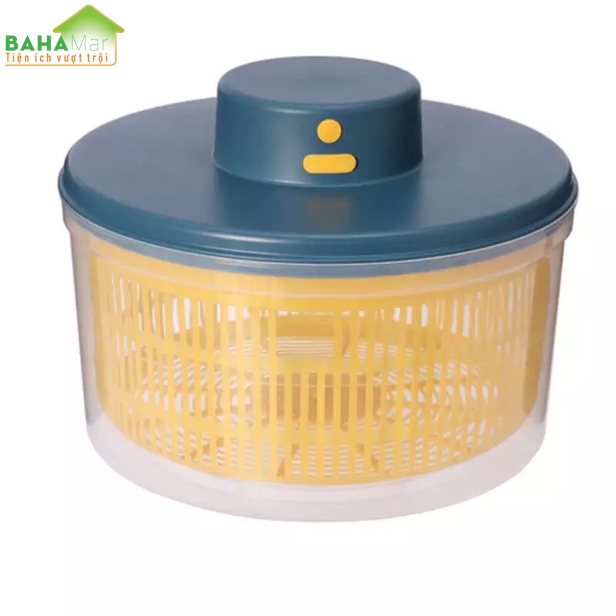 RỔ MÁY QUAY VẮT KHÔ RAU CỦ QUẢ BẰNG ĐIỆN "BAHAMAR" ấn phím quay và thoát nước trong 10 giây, thiết kế hai lớp, thoát nước nhanh