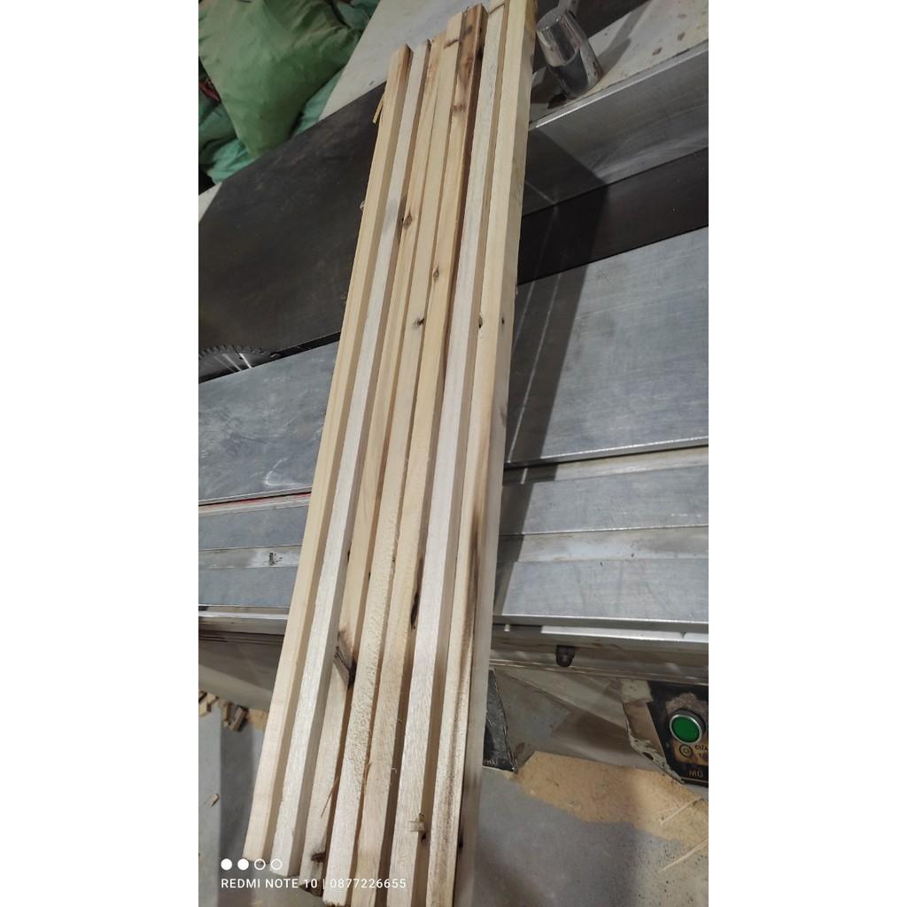 5 nan pallet Vuông 2cm x 2cm x dài 30/40/60/80cm - Thanh gỗ thông handmade tặng kèm giấy giáp