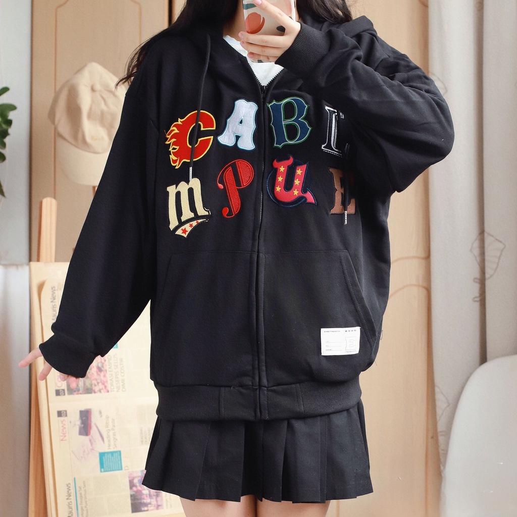 Áo Hoodie Zip Nỉ Nam Nữ Unisex Thêu Chữ CABL