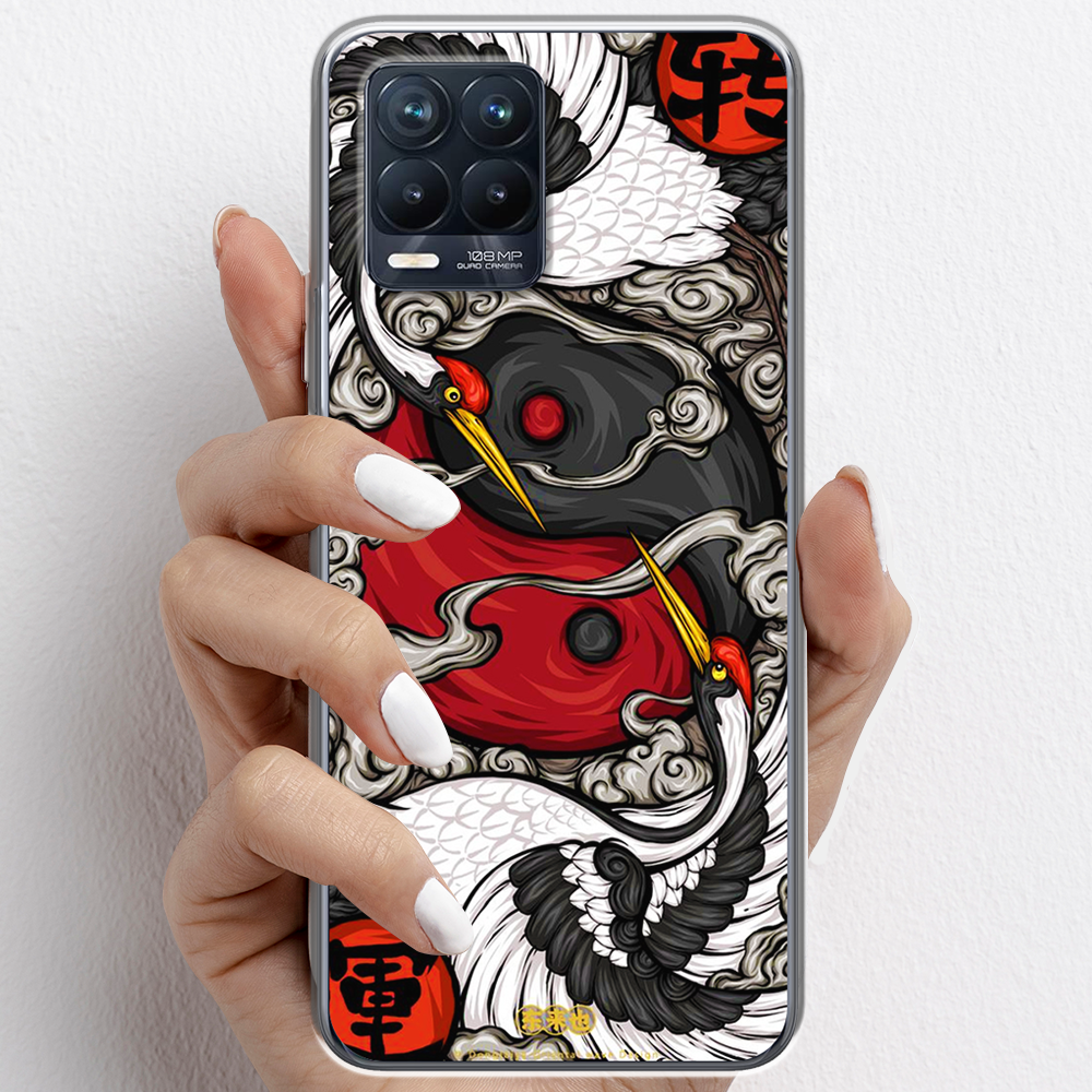 Ốp lưng cho Realme 8 , Realme 8 nhựa TPU mẫu Hạc âm dương
