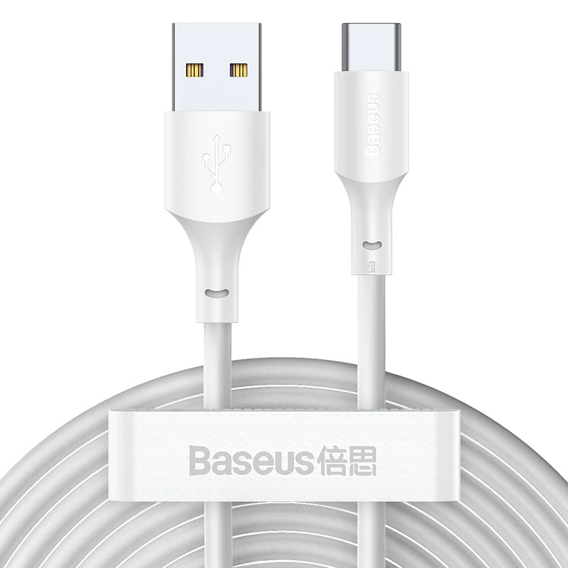 Bộ cáp sạc nhanh và truyền dữ liệu Baseus Simple Wisdom USB to Type-C 5A ( 2 Sợi/ Bộ ) - Hàng Chính Hãng