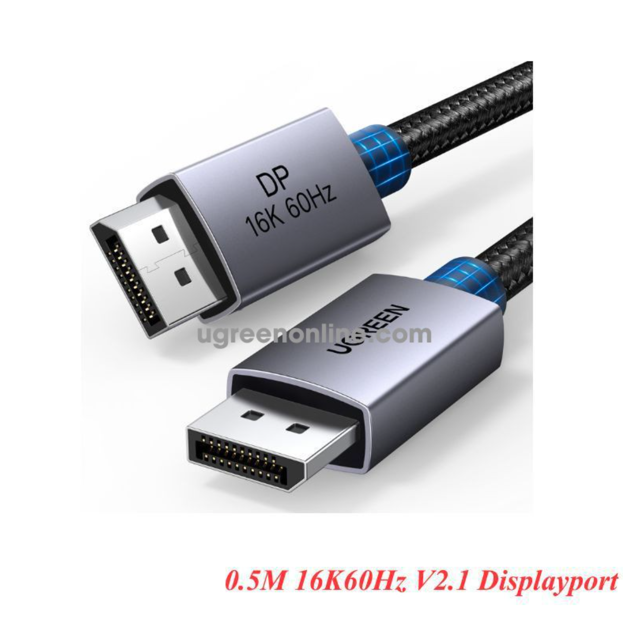 Cáp Displayport V2.1 ( Male to Male ) Ugreen 55566 (Dài 0.5m) - Hàng Chính Hãng